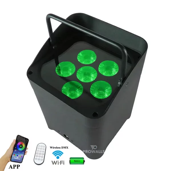 projecteur batterie led 6x18w RGBWAUV – Image 2
