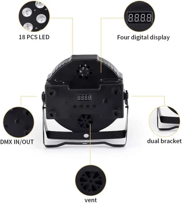 par led 7x18w RGBWAUV – Image 2